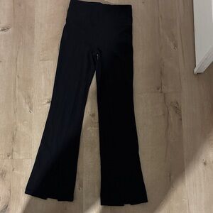 Athleta Split Hem Black Flare Yoga Pants Small S